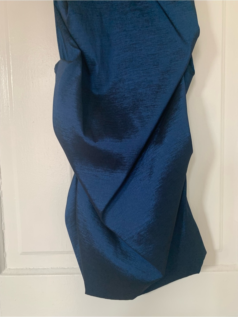 Xscape Navy Ruffle-Detail Ruched Midi Dress - Picture 7 of 10
